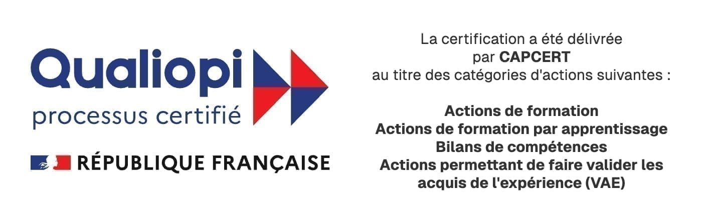 Certification Qualiopi processus certifié CAPCERT, République Française